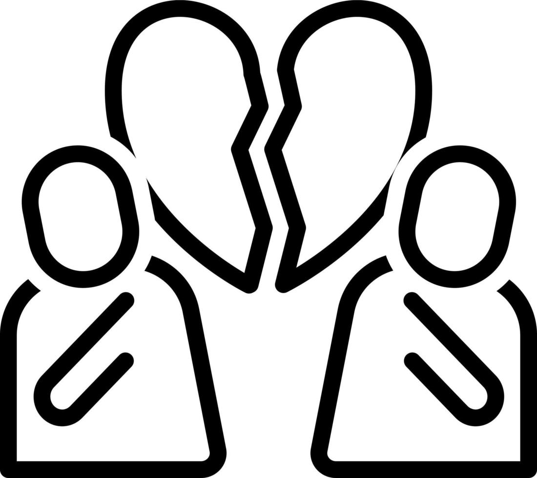 line icon for divorce vector