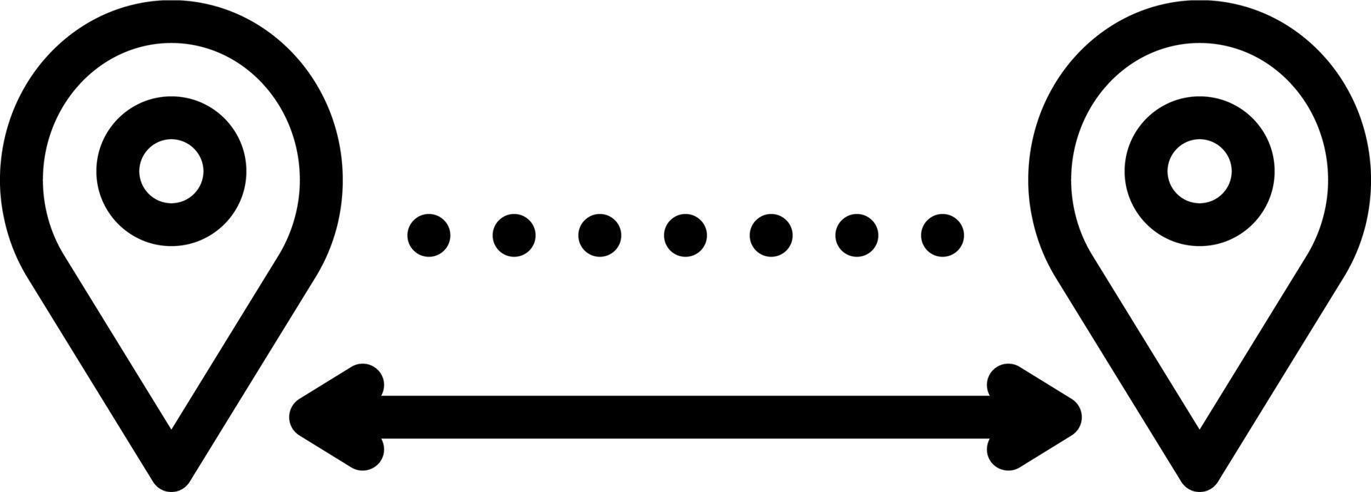 line icon for distances vector