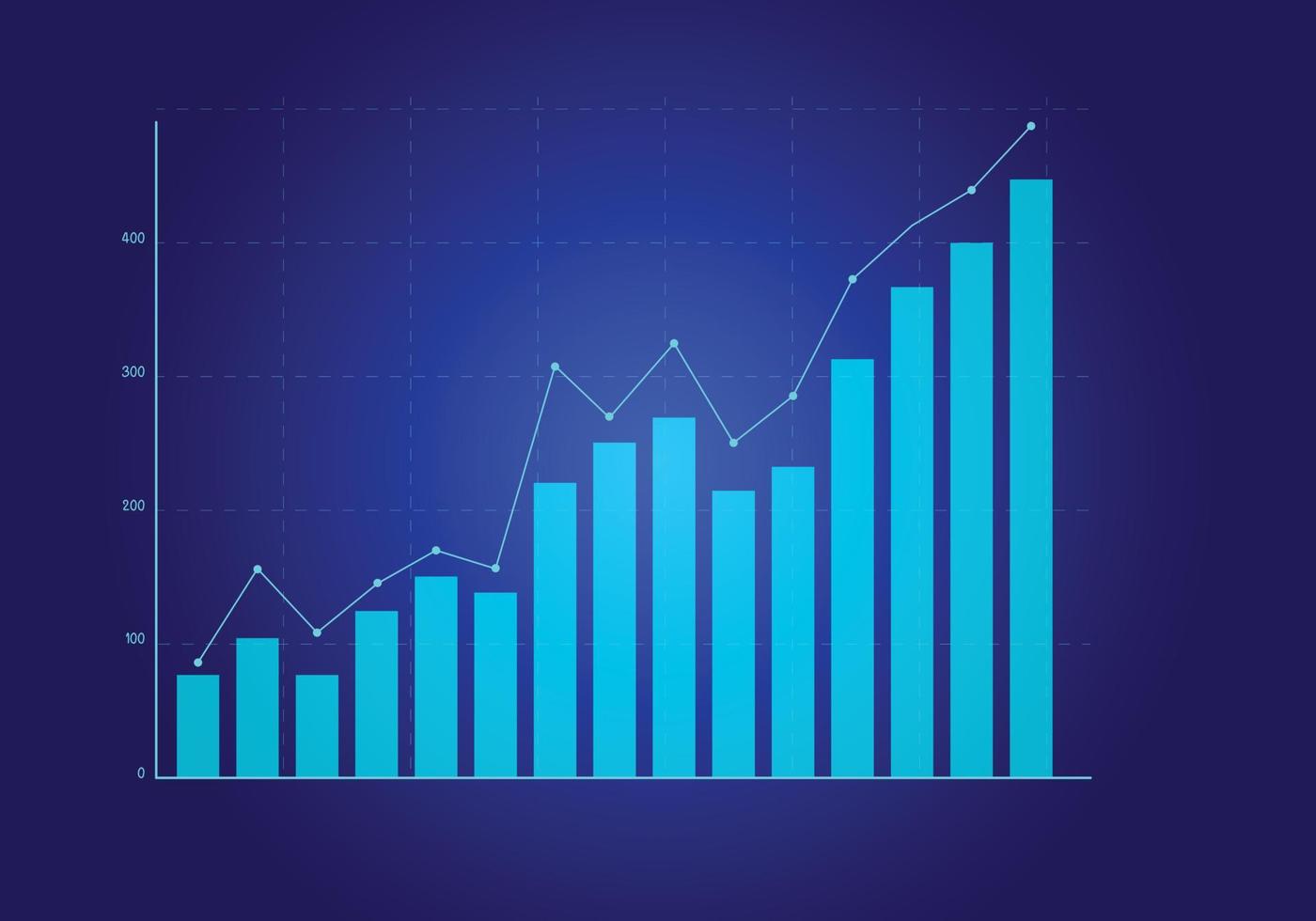 Business analytics and financial concept, Plans to increase business growth and an increase in the indicators of positive growth. vector