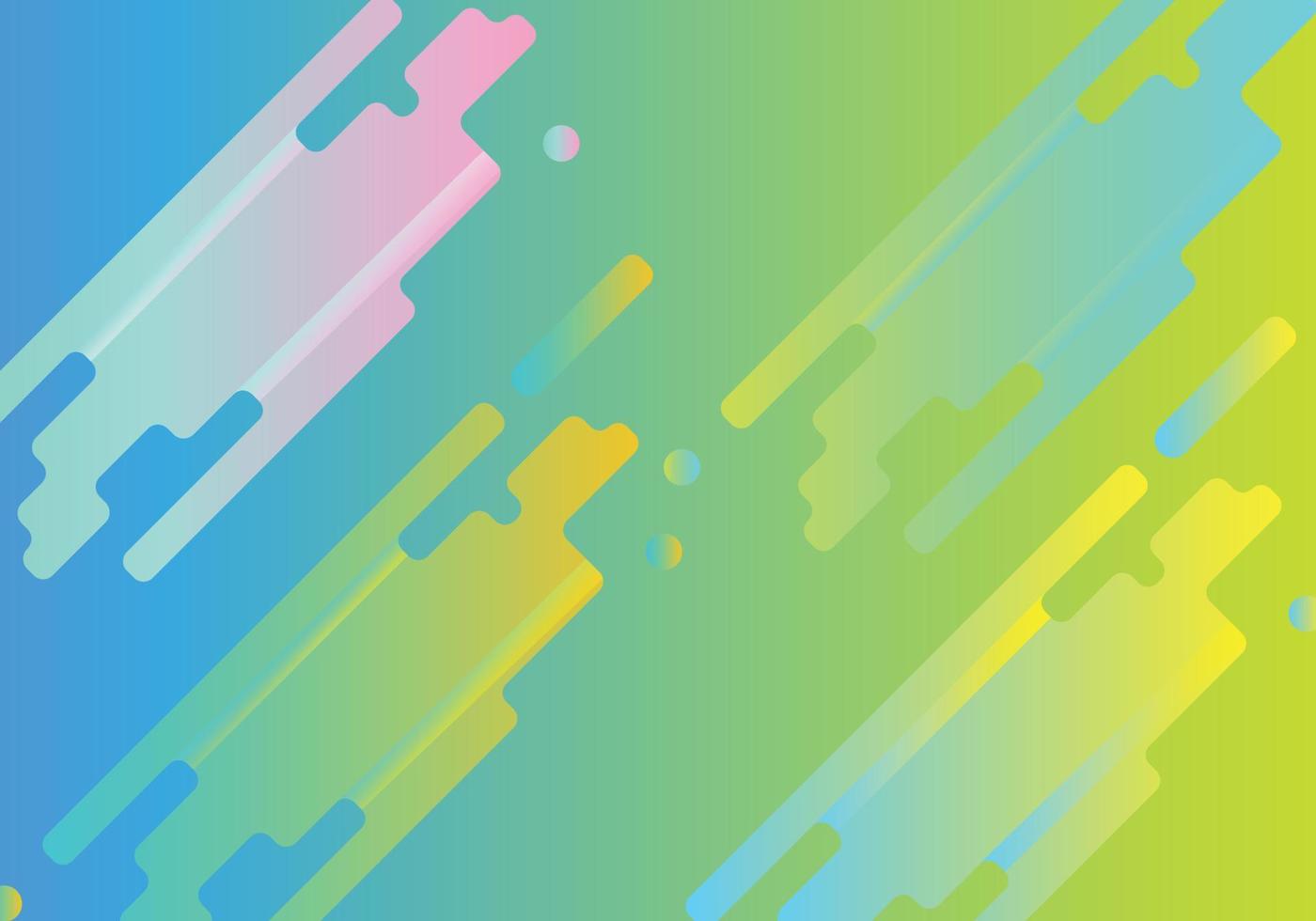 Abstract background composed of curved pieces in technological lines, gradients in pastel tones from yellow, green, light blue to dark vector