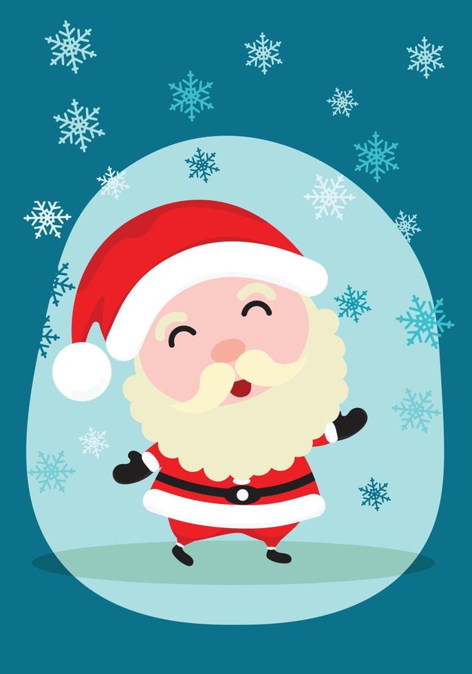 cartoon illustration of santa claus character Christmas winter design elements vector