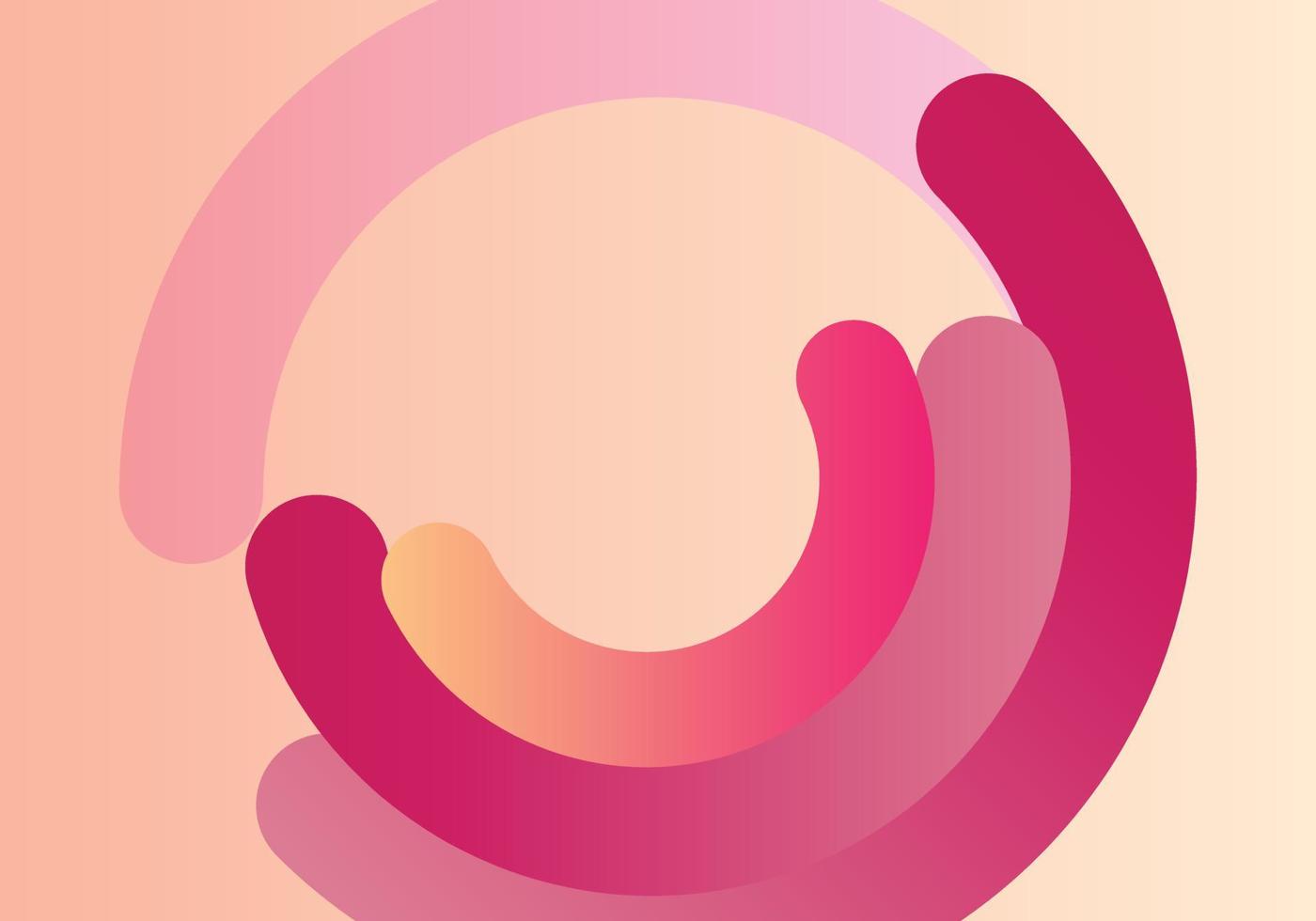 Modern gradient abstract background in overlapping circles, light pink to dark pink tones. on a pink gold background vector