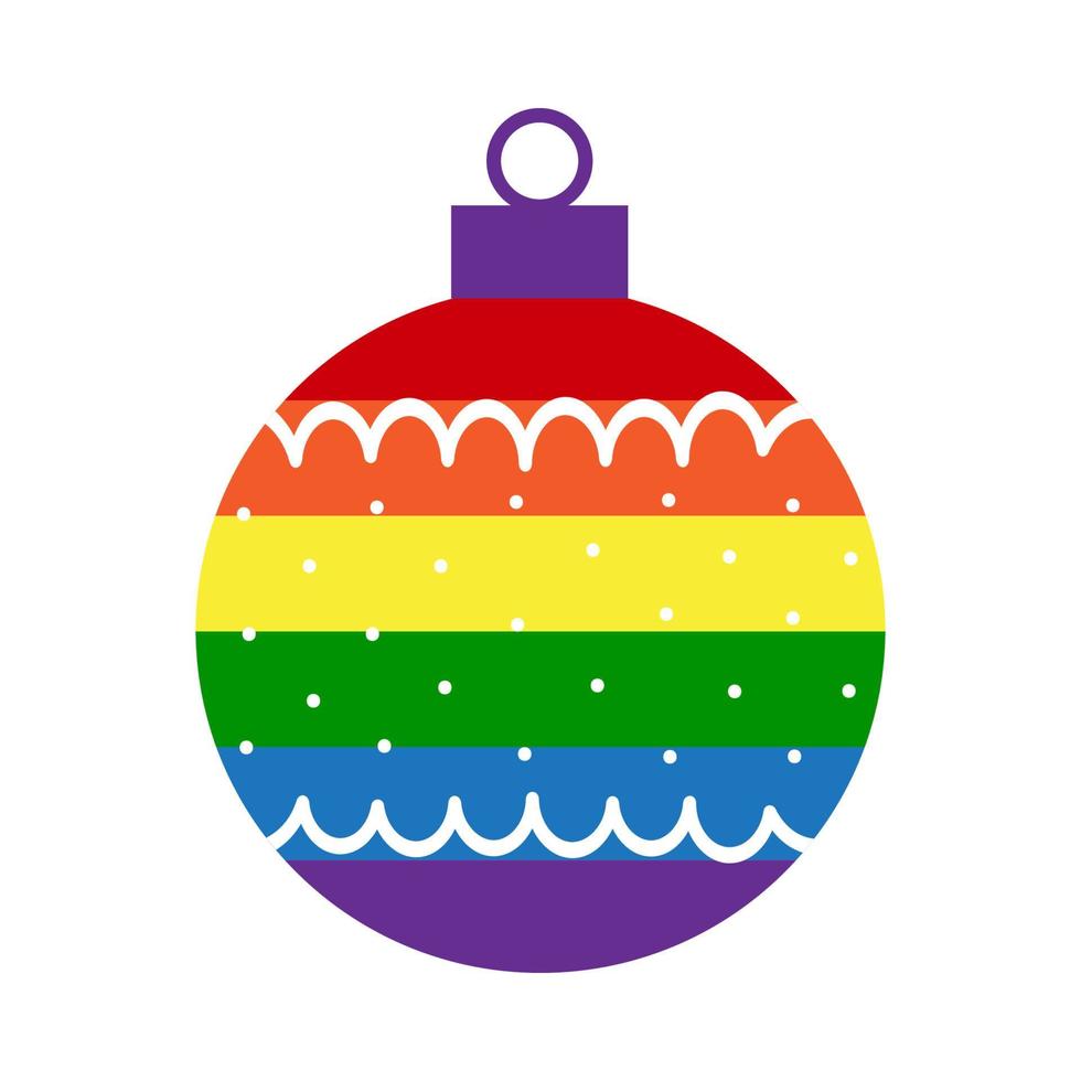 arco iris lgbt decoración de bolas de navidad con adorno vector
