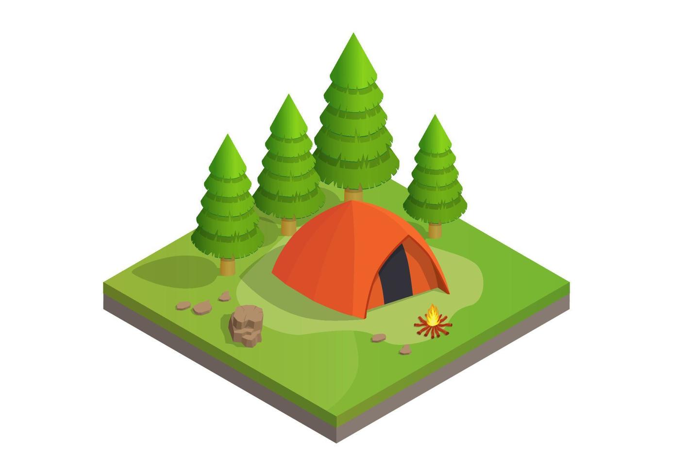 illustration of camping in the wild forest vector