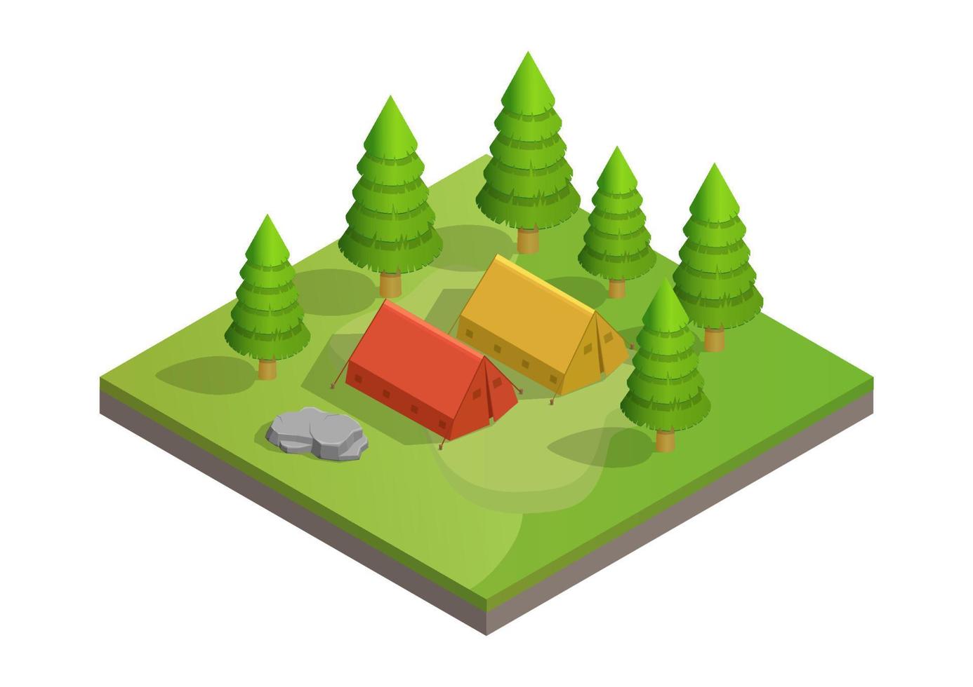 illustration of camping in the wild forest vector