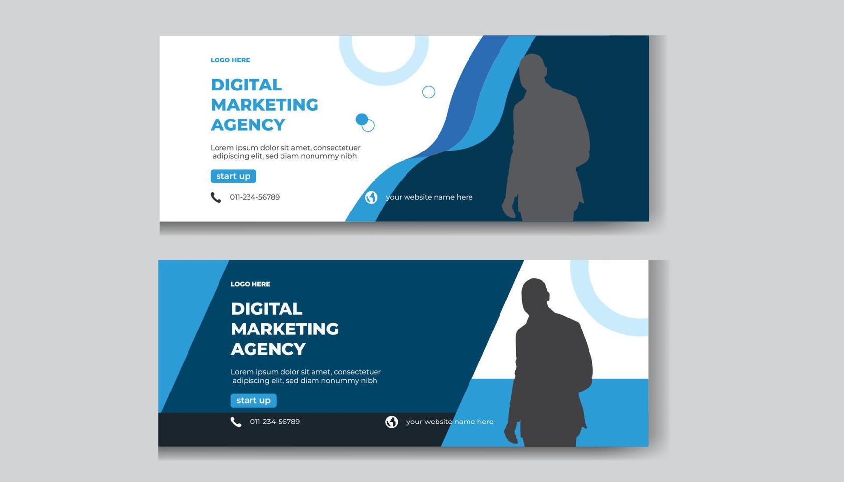 Digital Business marketing social media and web banner cover template vector