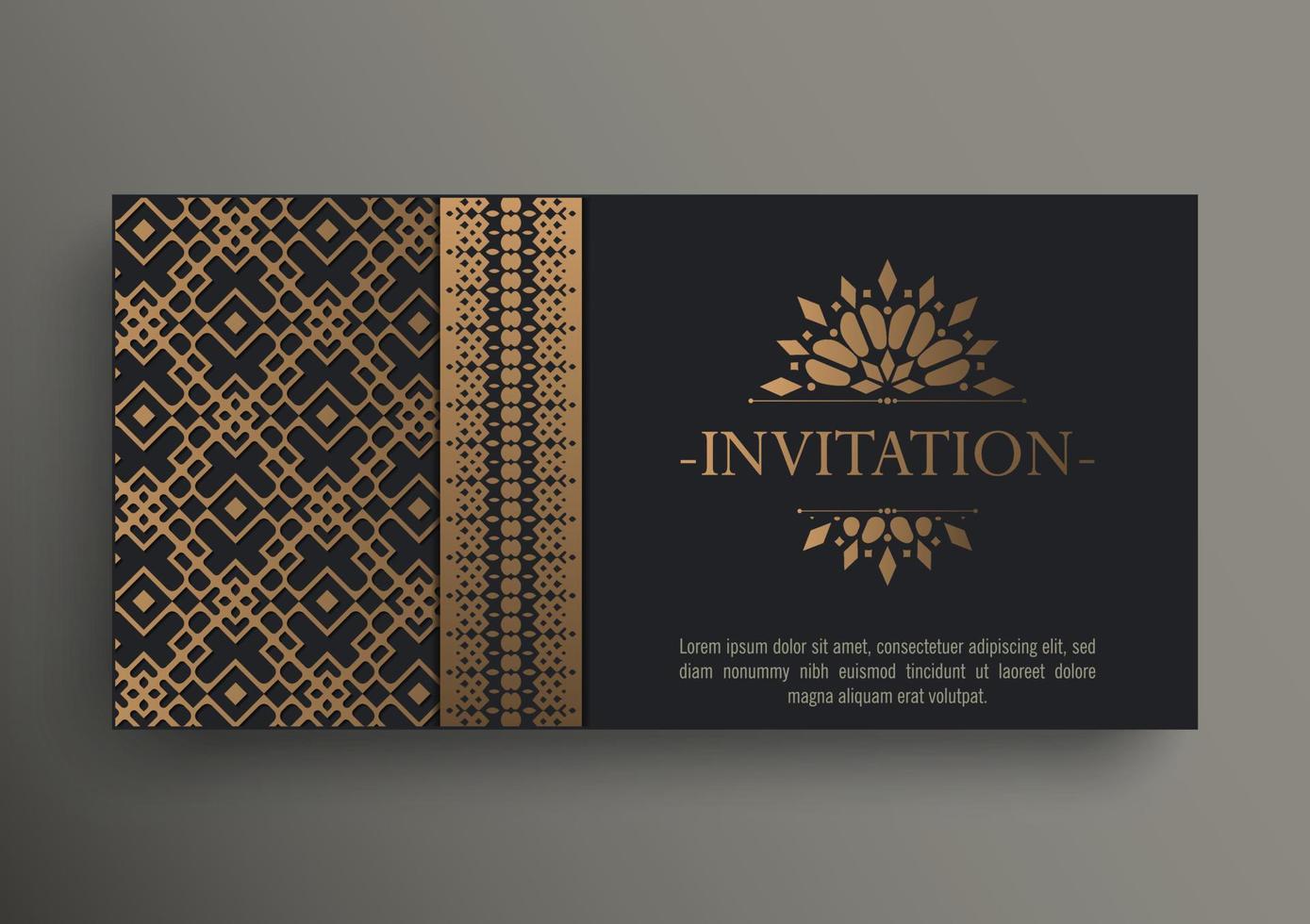 patrón ornamental de estilo de fondo de invitación de lujo vector