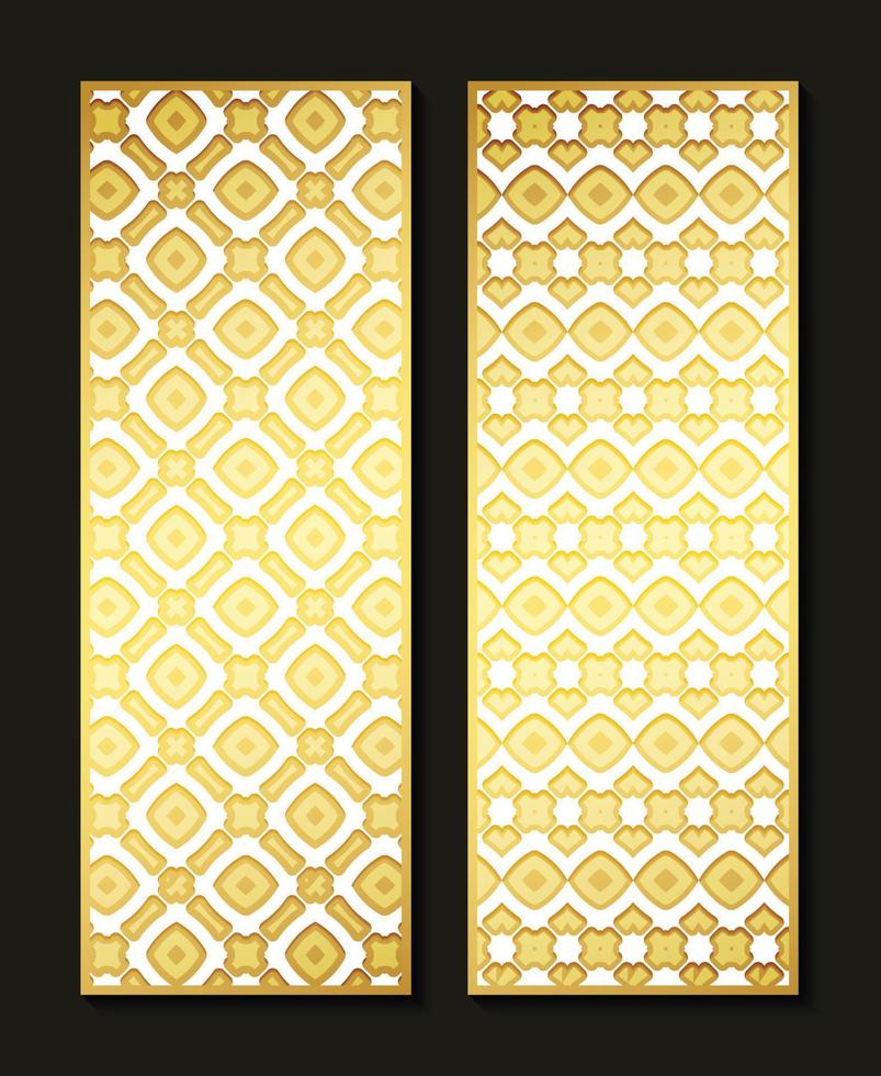 elegant gold abstract pattern vertical card vector