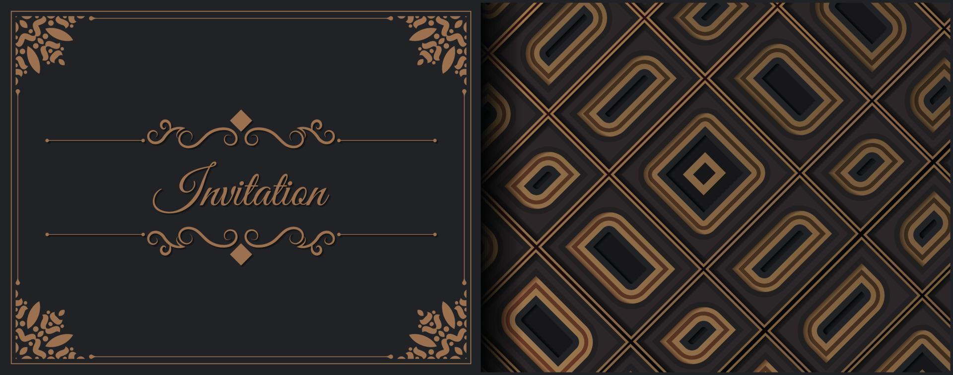 patrón ornamental de estilo de fondo de invitación de lujo vector