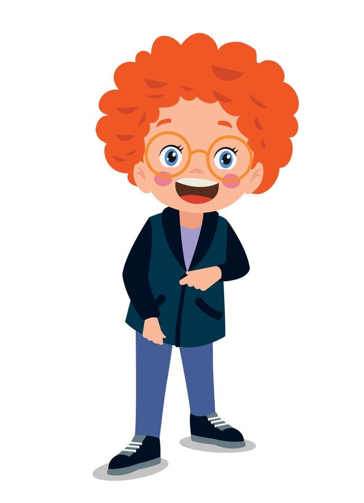 Cute little boy wearing clothes get dressed daily routine activity vector