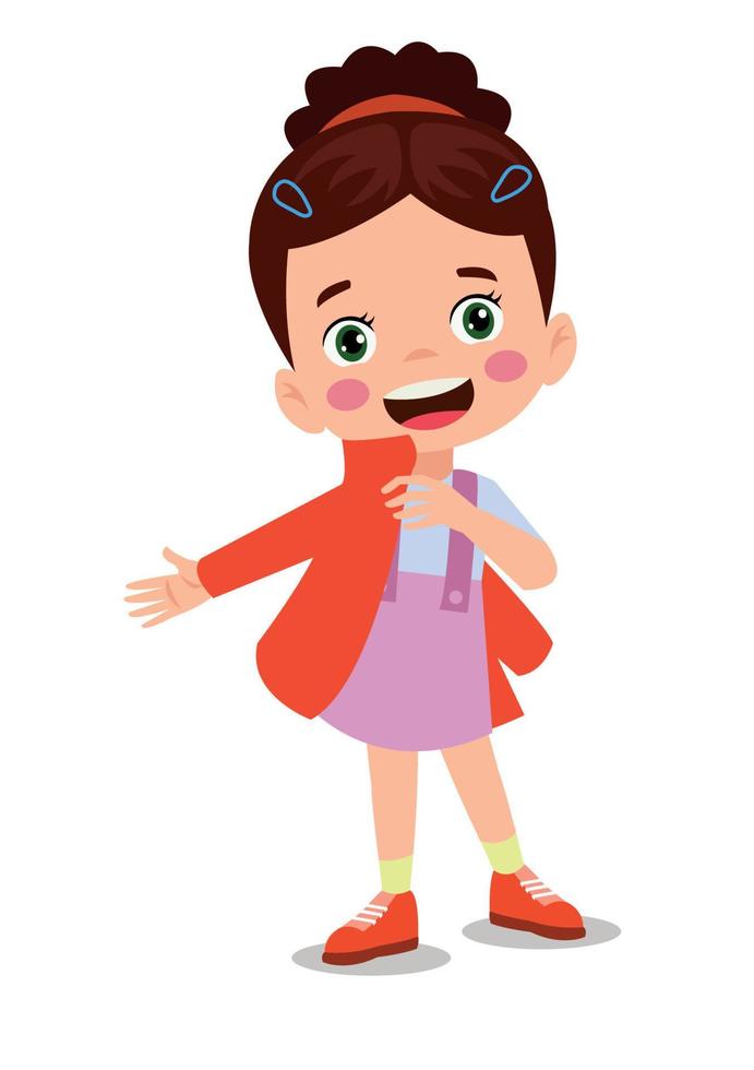 Cute little boy wearing clothes get dressed daily routine activity vector