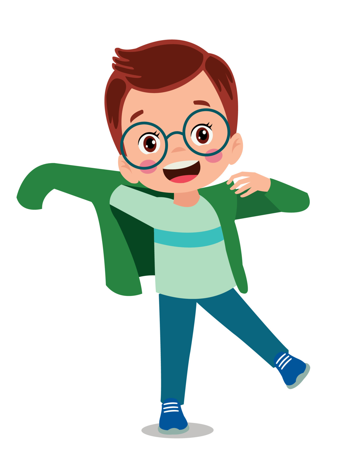 Boy Putting On Clothes