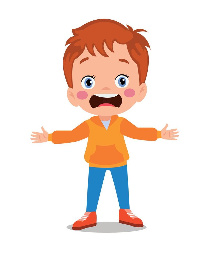 confused little boy vector illustration 16059275 Vector Art at ...
