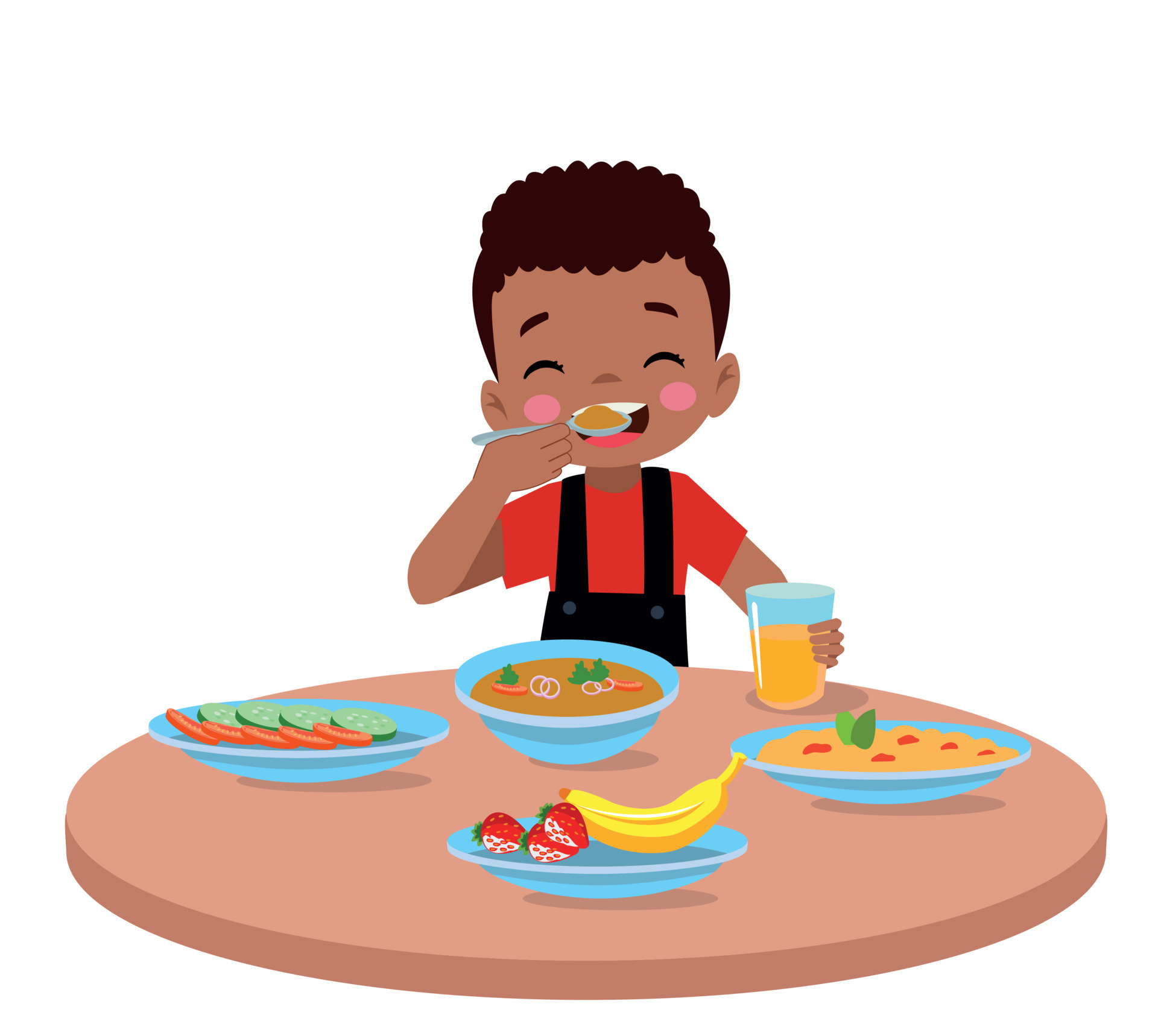 Cartoon Boy Eating Breakfast cartoon-boy-eating-breakfast