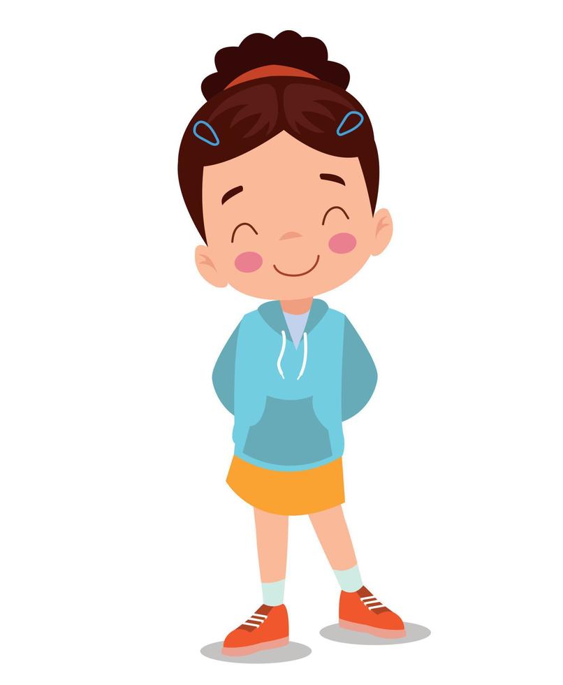 ilustración vectorial de niño pequeño con expresión de cara feliz sonriente vector