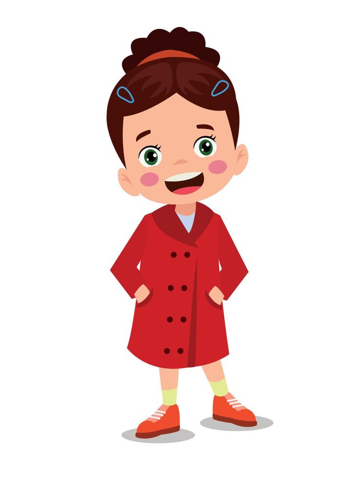 Cute little boy wearing clothes get dressed daily routine activity vector