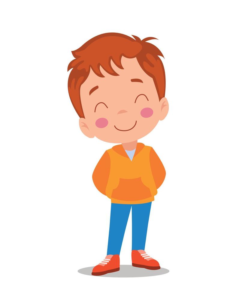 ilustración vectorial de niño pequeño con expresión de cara feliz sonriente vector