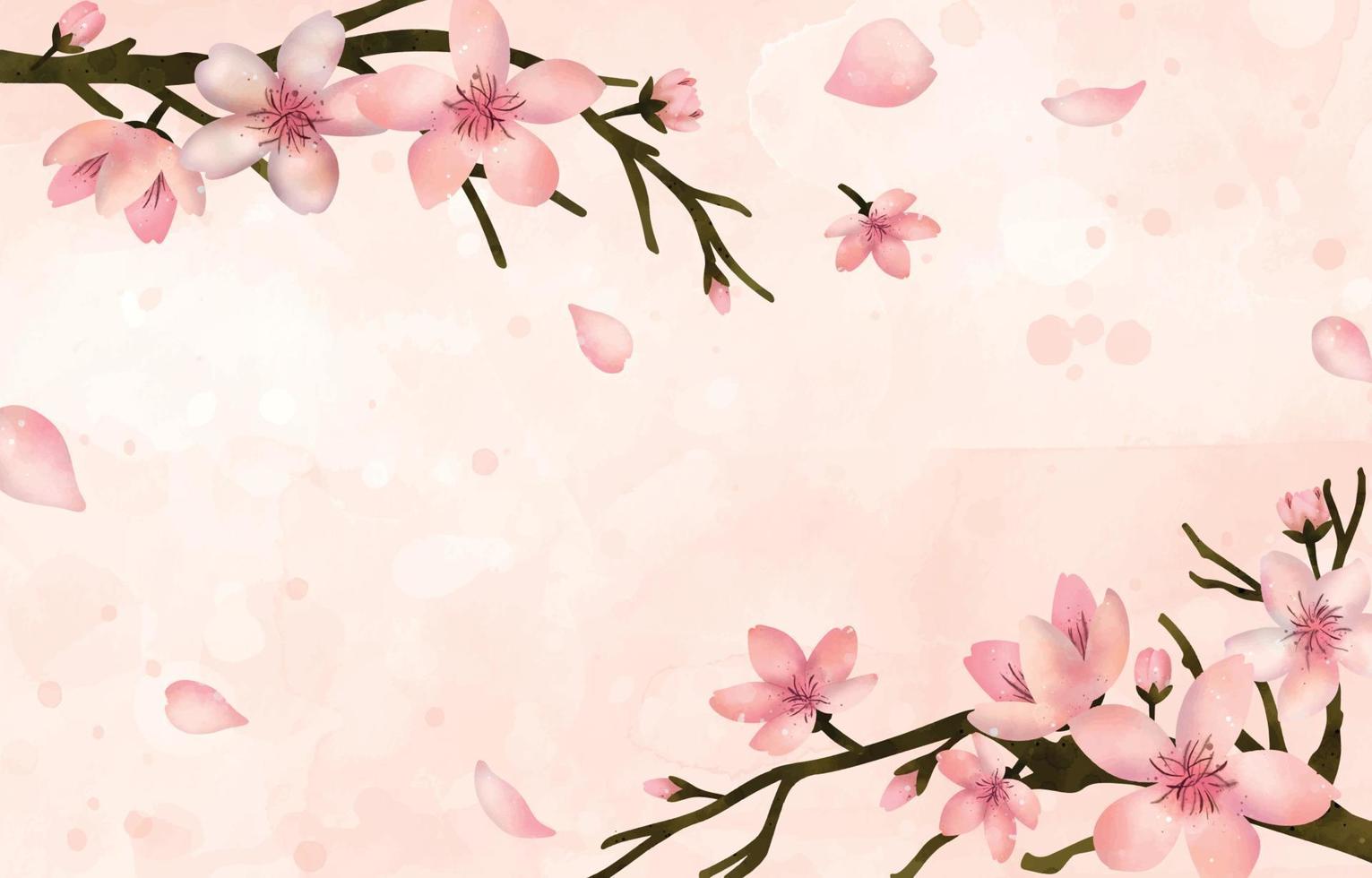 Peach Blossom Watercolor Splash Background vector