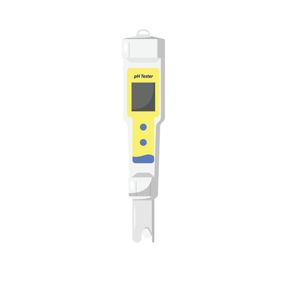 Digital pH Meter Flat Illustration. Clean Icon Design Element on Isolated White Background vector