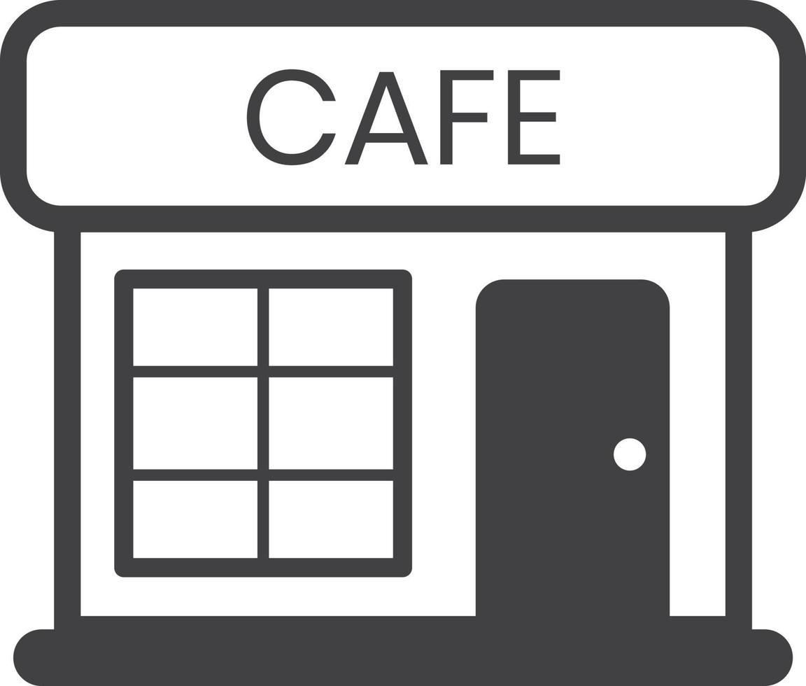 cafe building illustration in minimal style vector