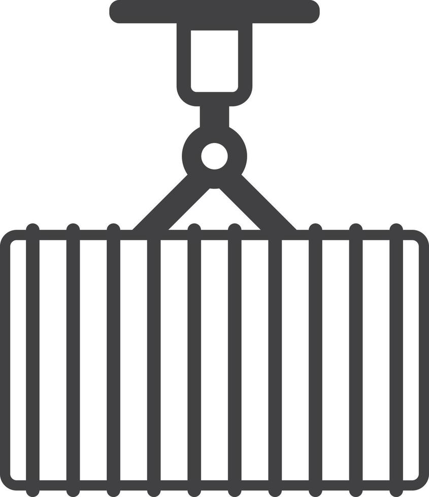 Crane for lifting containers illustration in minimal style vector