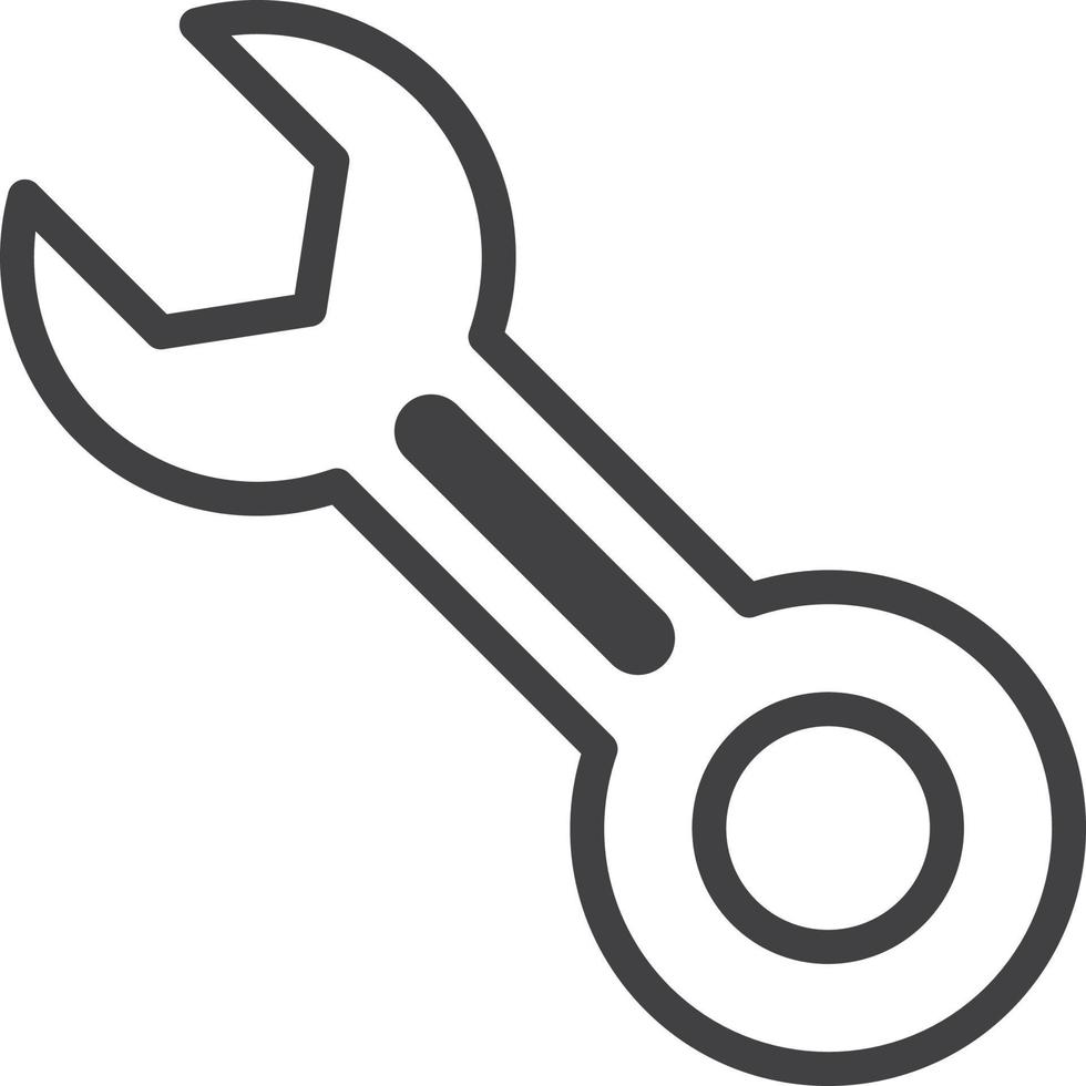 wrench illustration in minimal style vector