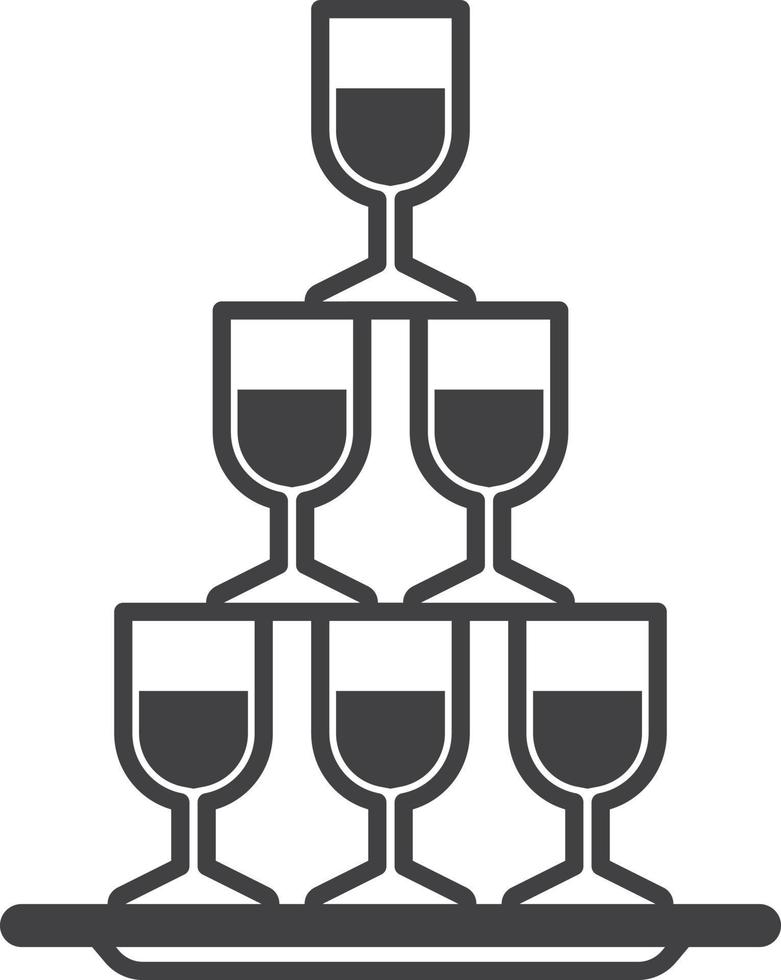 stacked wine glasses illustration in minimal style vector