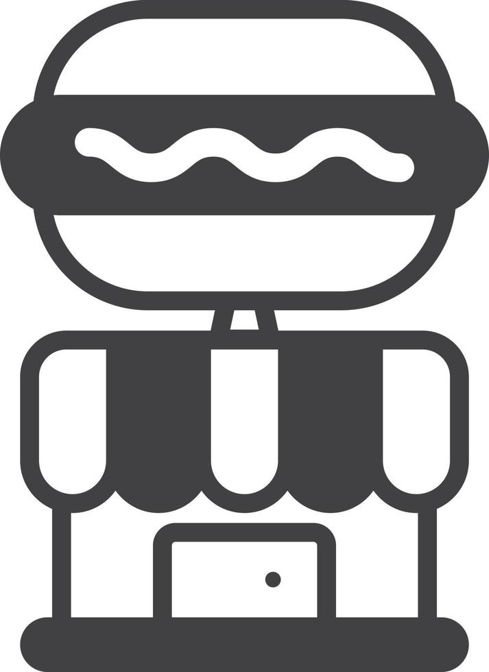 hamburger shop building illustration in minimal style vector