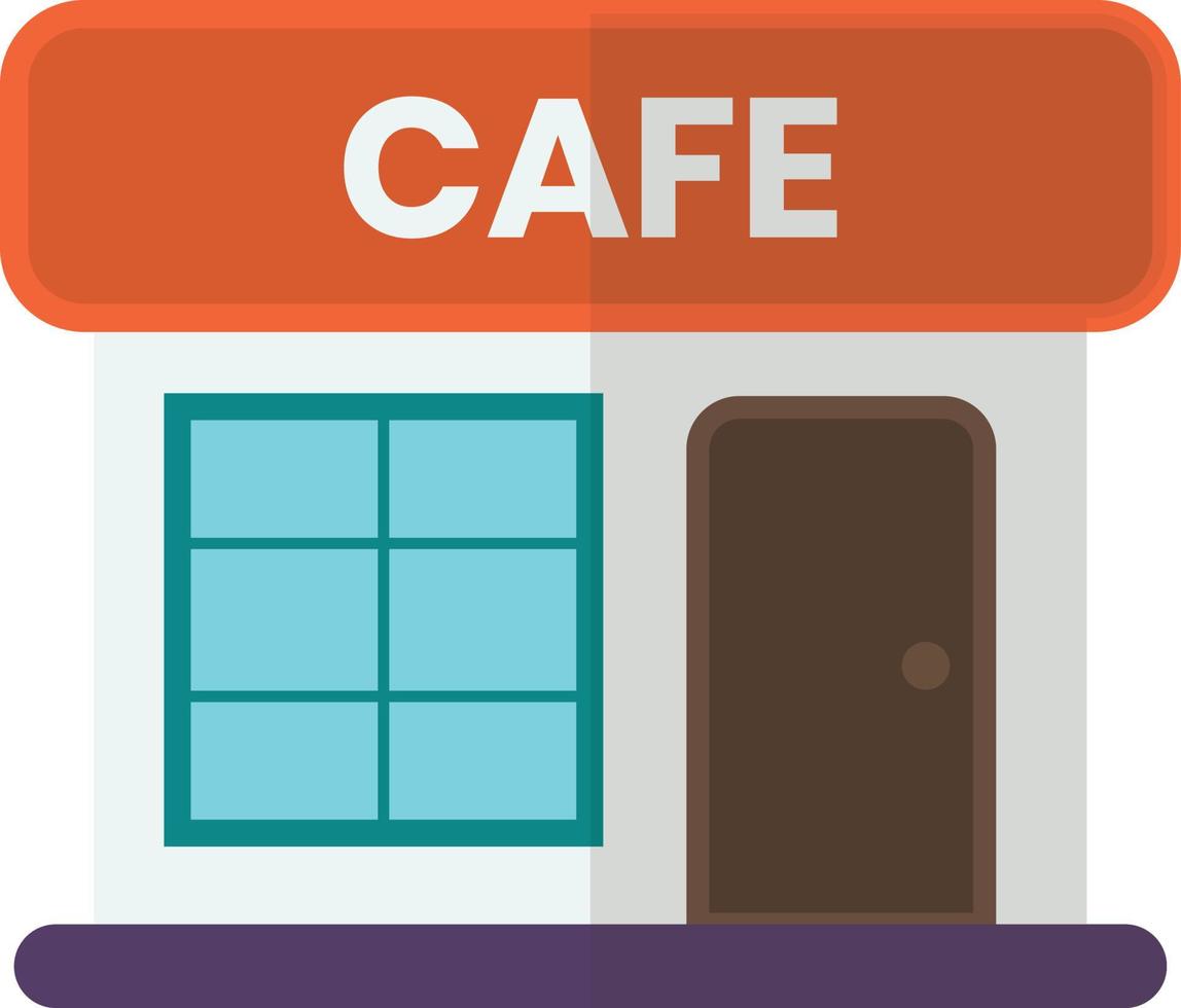 cafe building illustration in minimal style vector