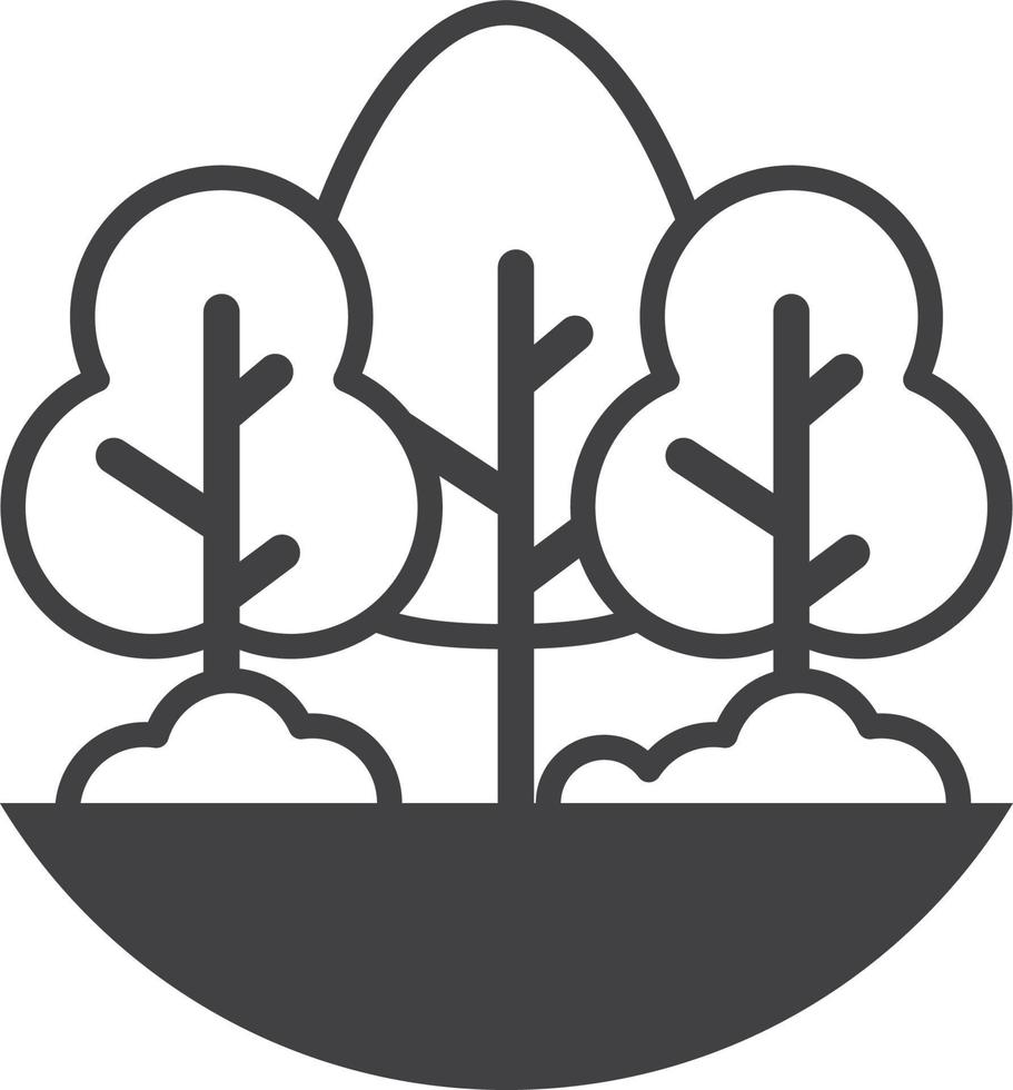 trees and ground illustration in minimal style vector