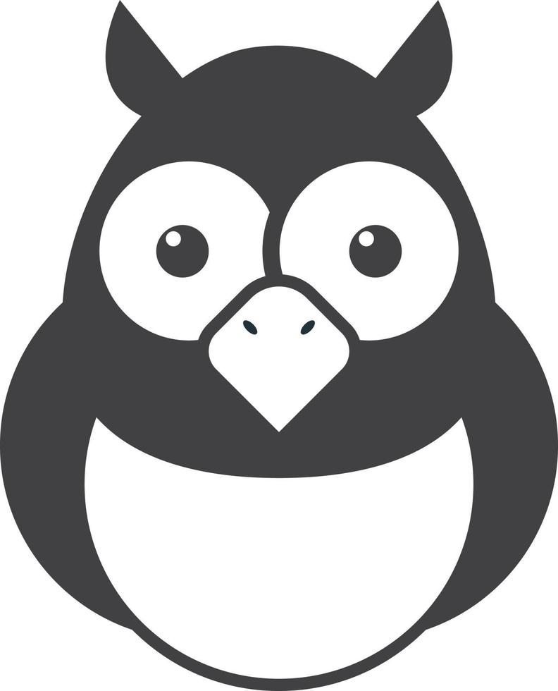 owl illustration in minimal style vector