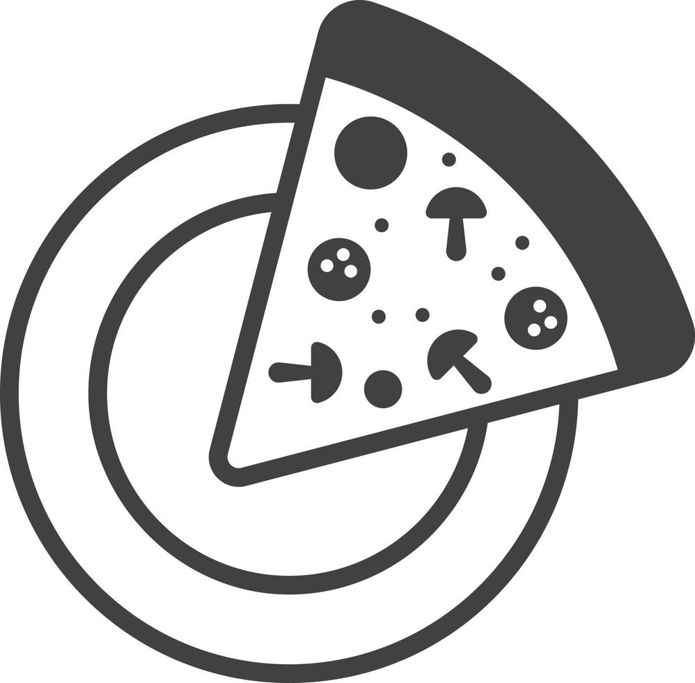 Pizza from above illustration in minimal style vector