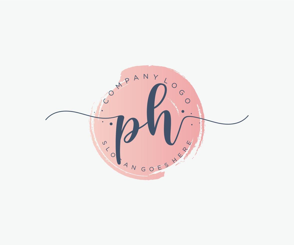 logotipo femenino ph inicial. utilizable para logotipos de naturaleza, salón, spa, cosmética y belleza. elemento de plantilla de diseño de logotipo de vector plano.