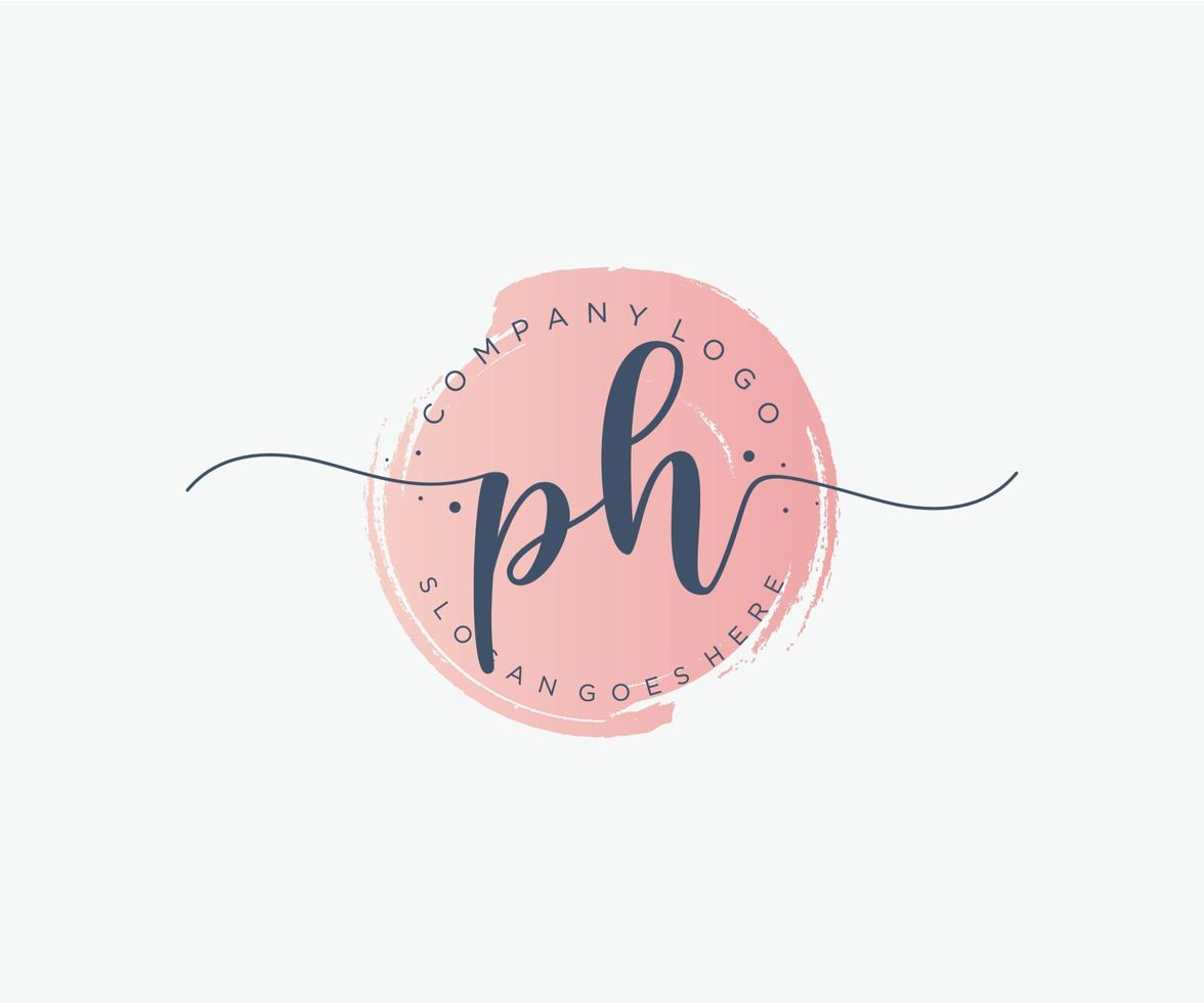 Initial PH feminine logo. Usable for Nature, Salon, Spa, Cosmetic and Beauty Logos. Flat Vector Logo Design Template Element.