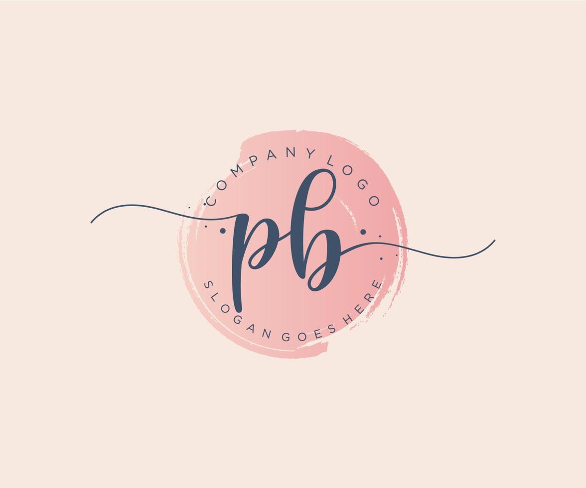 Initial PB feminine logo. Usable for Nature, Salon, Spa, Cosmetic and Beauty Logos. Flat Vector Logo Design Template Element.