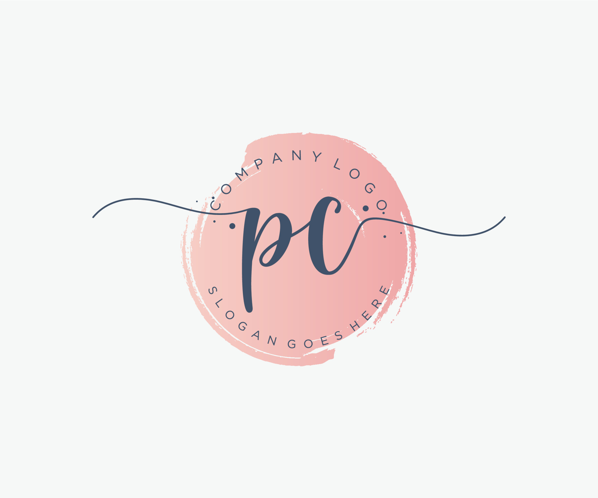 Initial PC feminine logo. Usable for Nature, Salon, Spa, Cosmetic and  Beauty Logos. Flat Vector Logo Design Template Element. 16059765 Vector Art  at Vecteezy