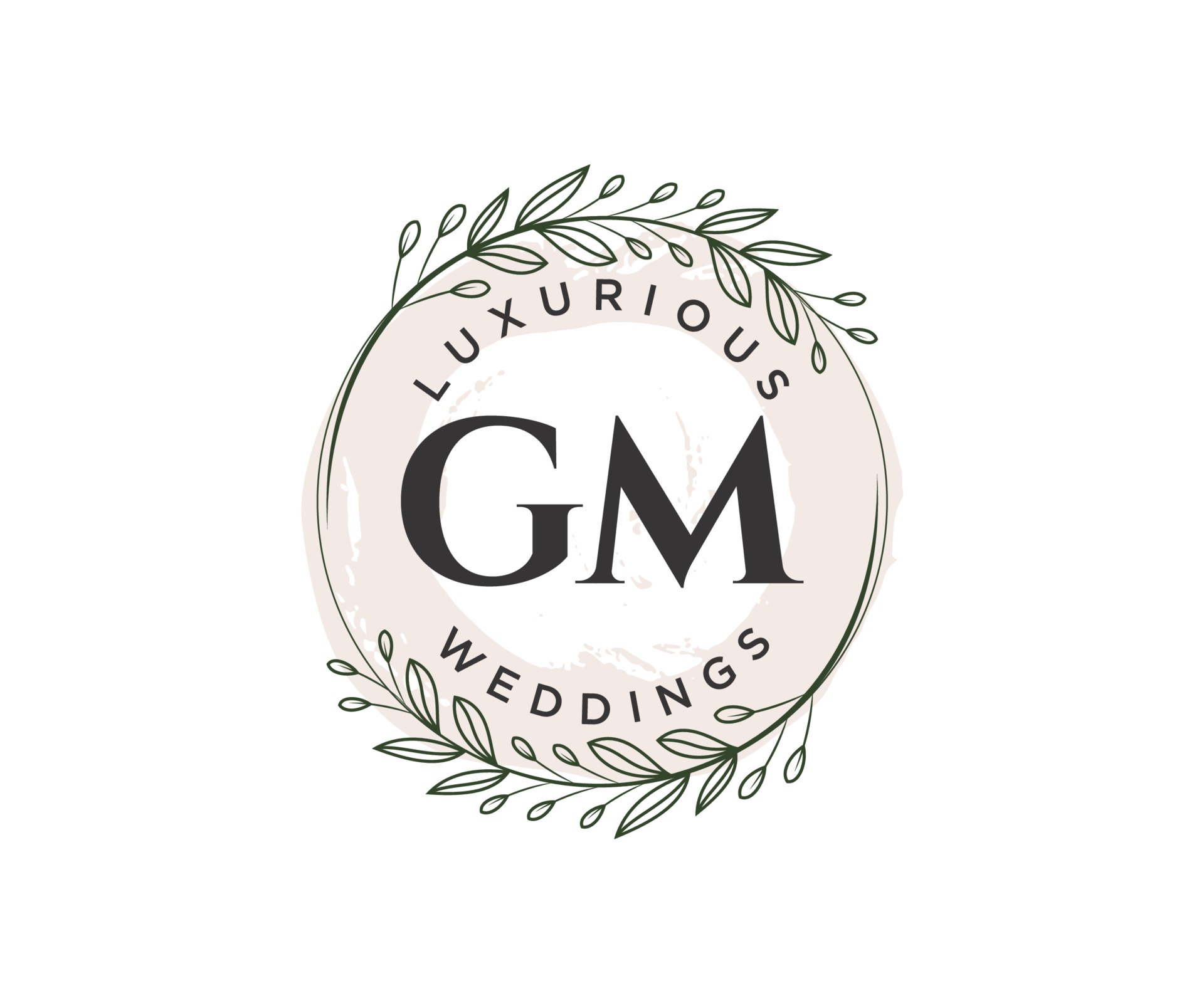 Gm initials letter wedding monogram logos Vector Image