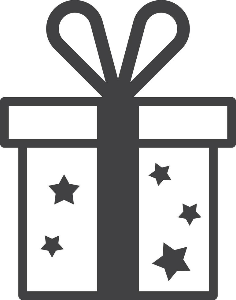 gift box illustration in minimal style vector