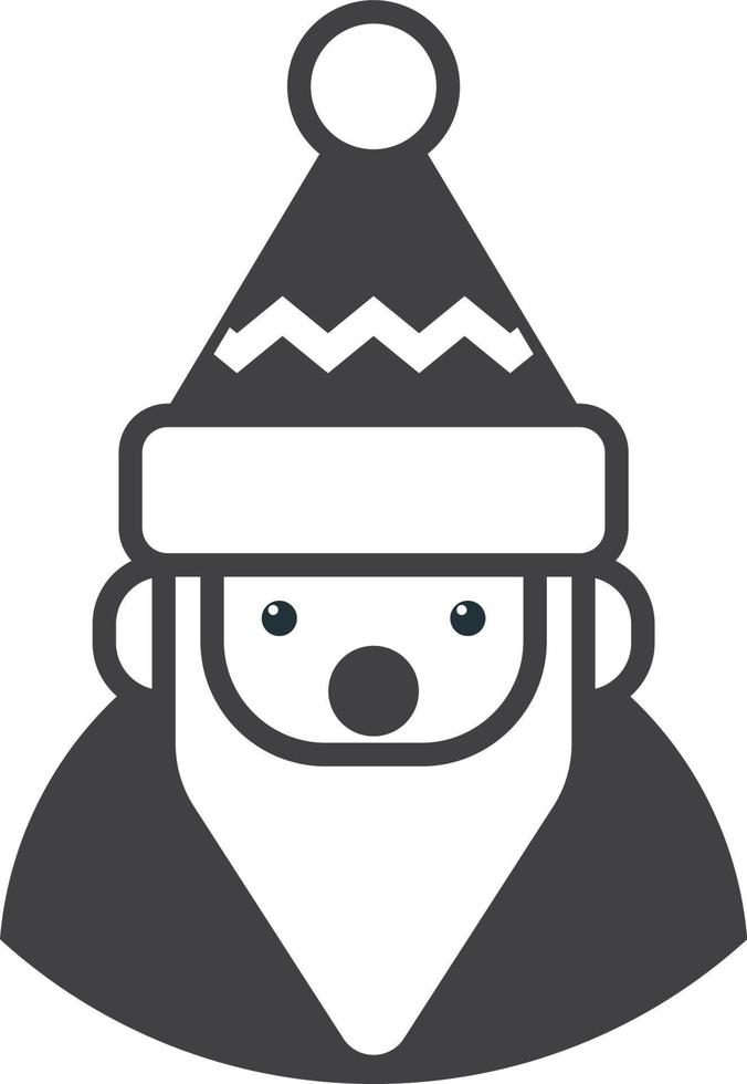 Santa Claus face illustration in minimal style vector