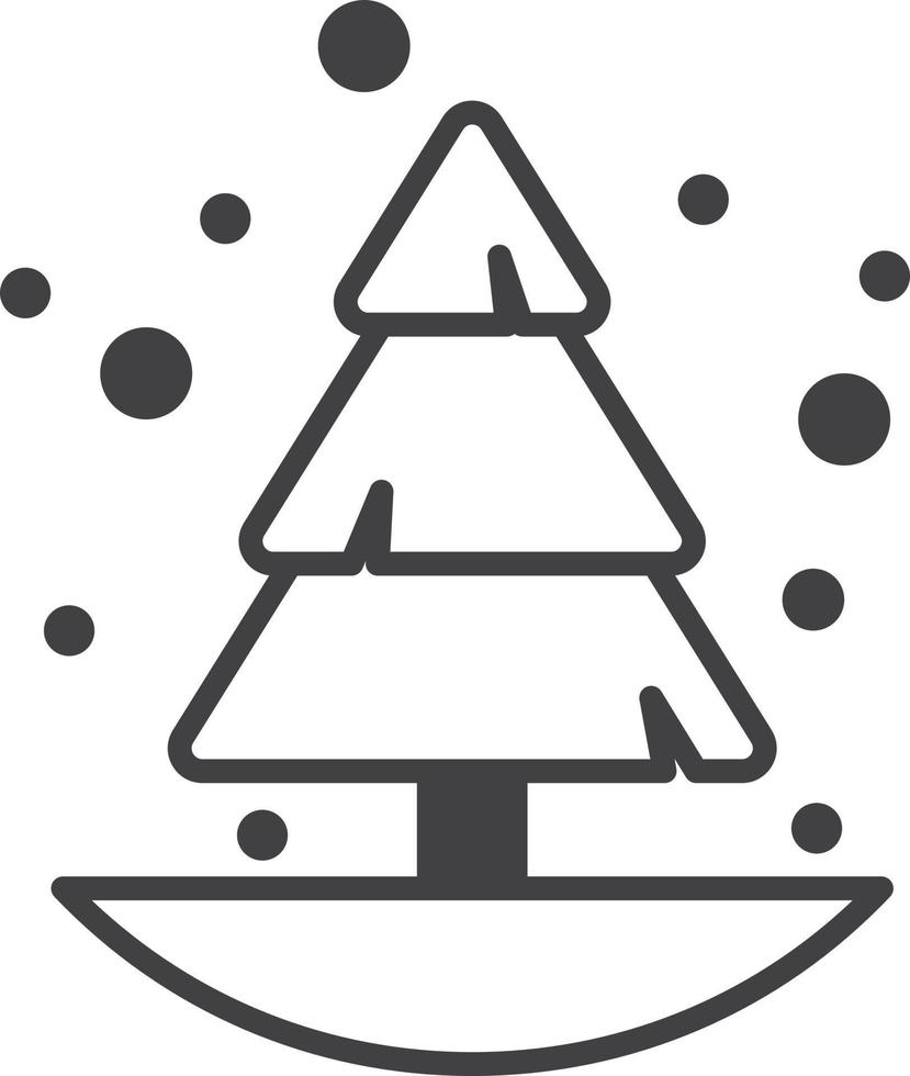 Christmas tree and snow illustration in minimal style vector