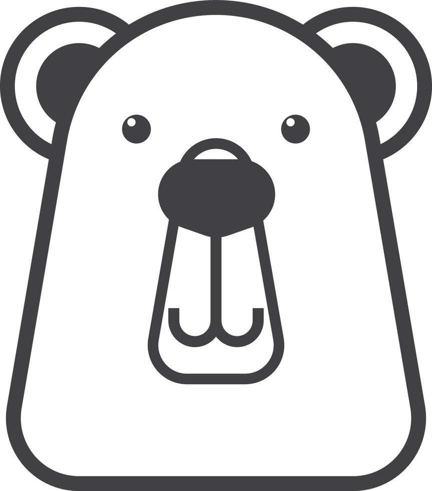 ilustración de oso blanco en estilo minimalista vector