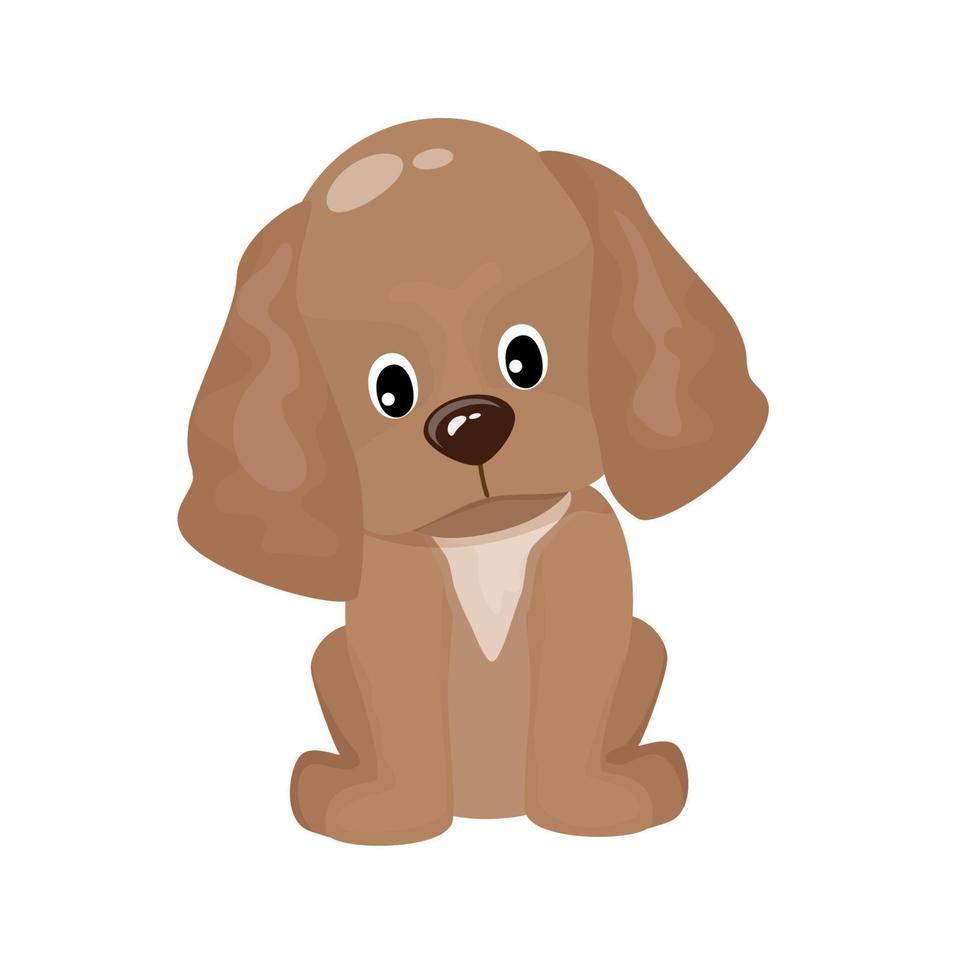 ilustración vectorial de la raza de perro cocker spaniel sobre un fondo blanco al estilo de las caricaturas. lindo cachorro. vector