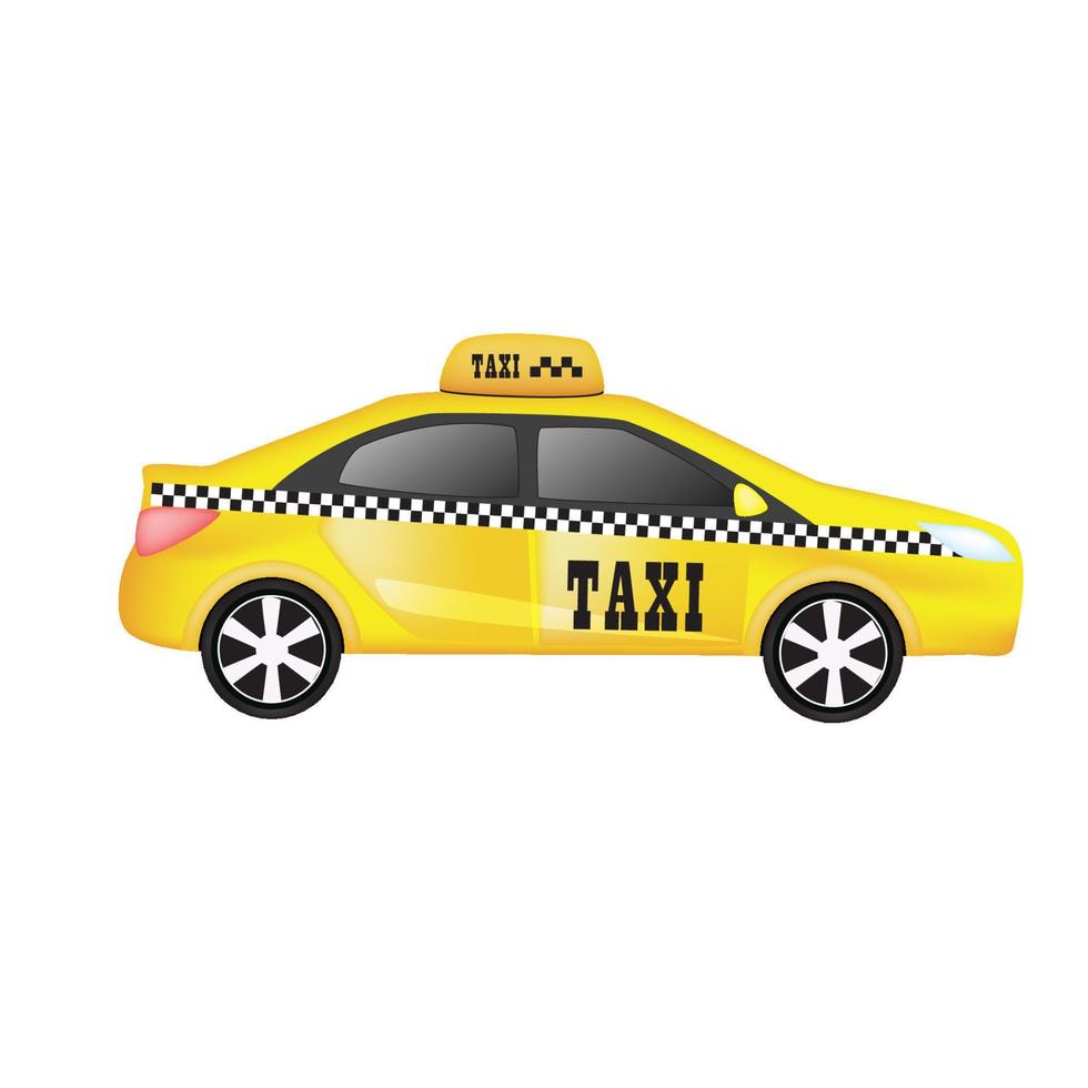 ilustración vectorial de un taxi amarillo sobre fondo blanco vector