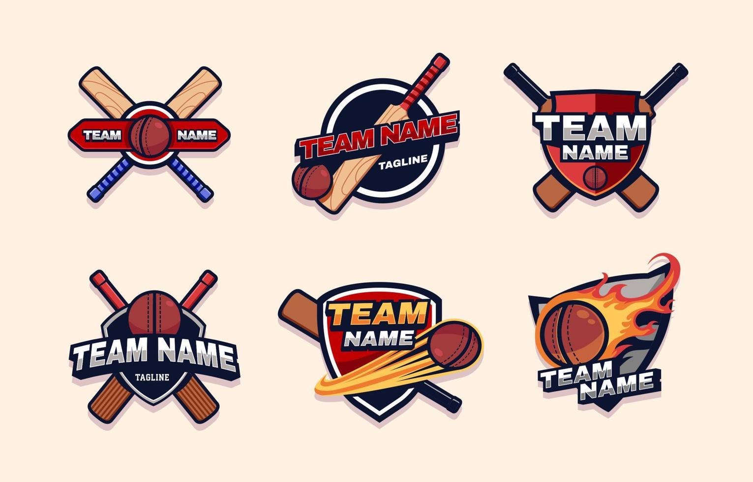 Cool Sporty Cricket Team Logo vector