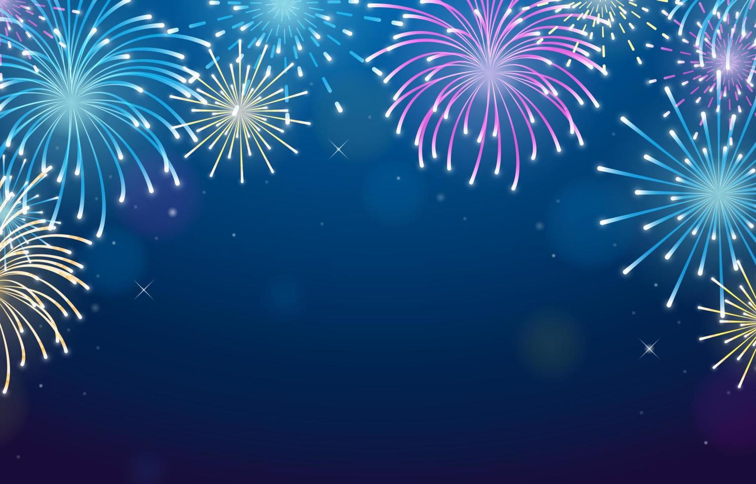 Fireworks in The Night Sky Background vector