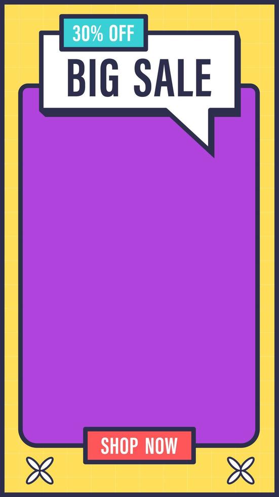 Social media story template in retro design style. Stories template with empty space. vector