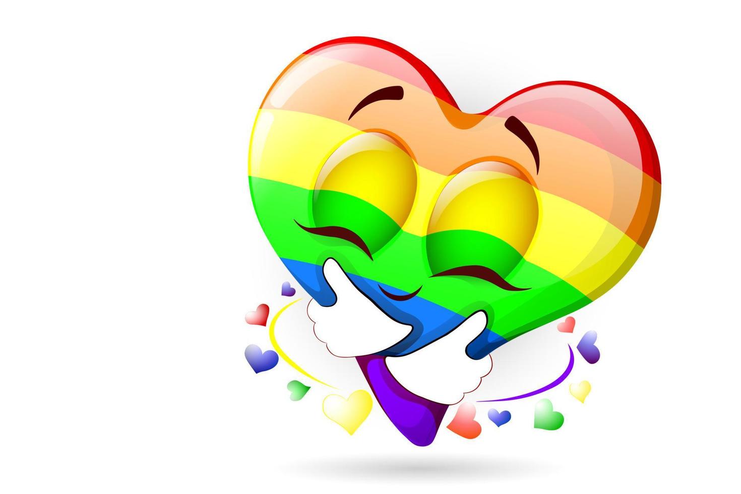 Heart cartoon multicolored HAGS yourself vector