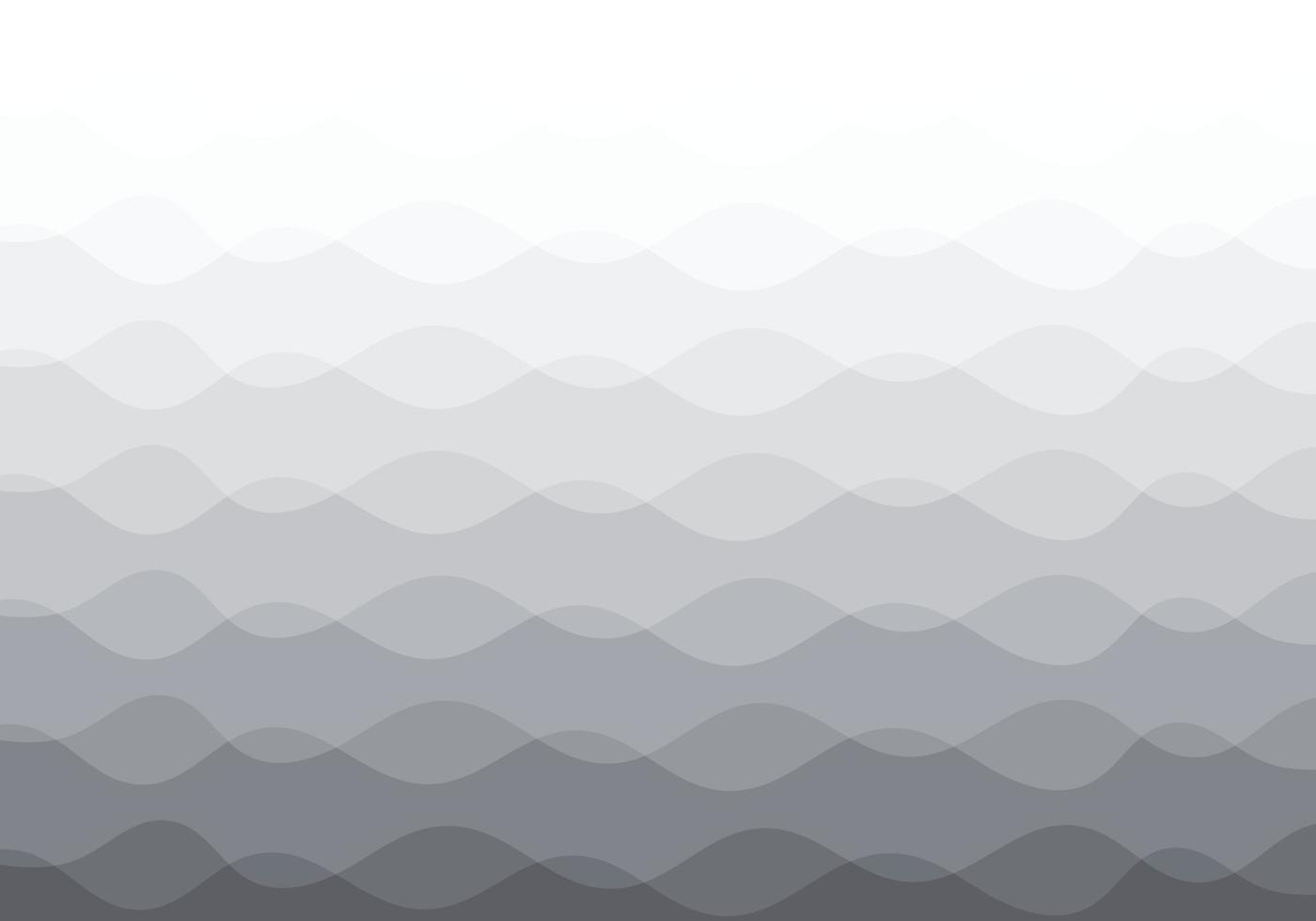 An abstract background composed of overlapping wavy lines. Gradient from light gray to dark vector