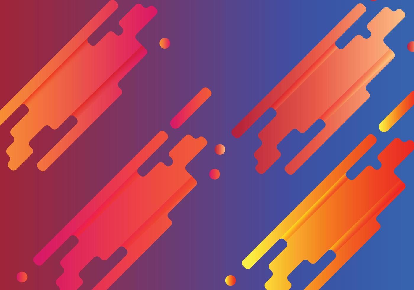 Abstract background consisting of curved pieces in technological lines, gradients from light orange red to dark blue vector