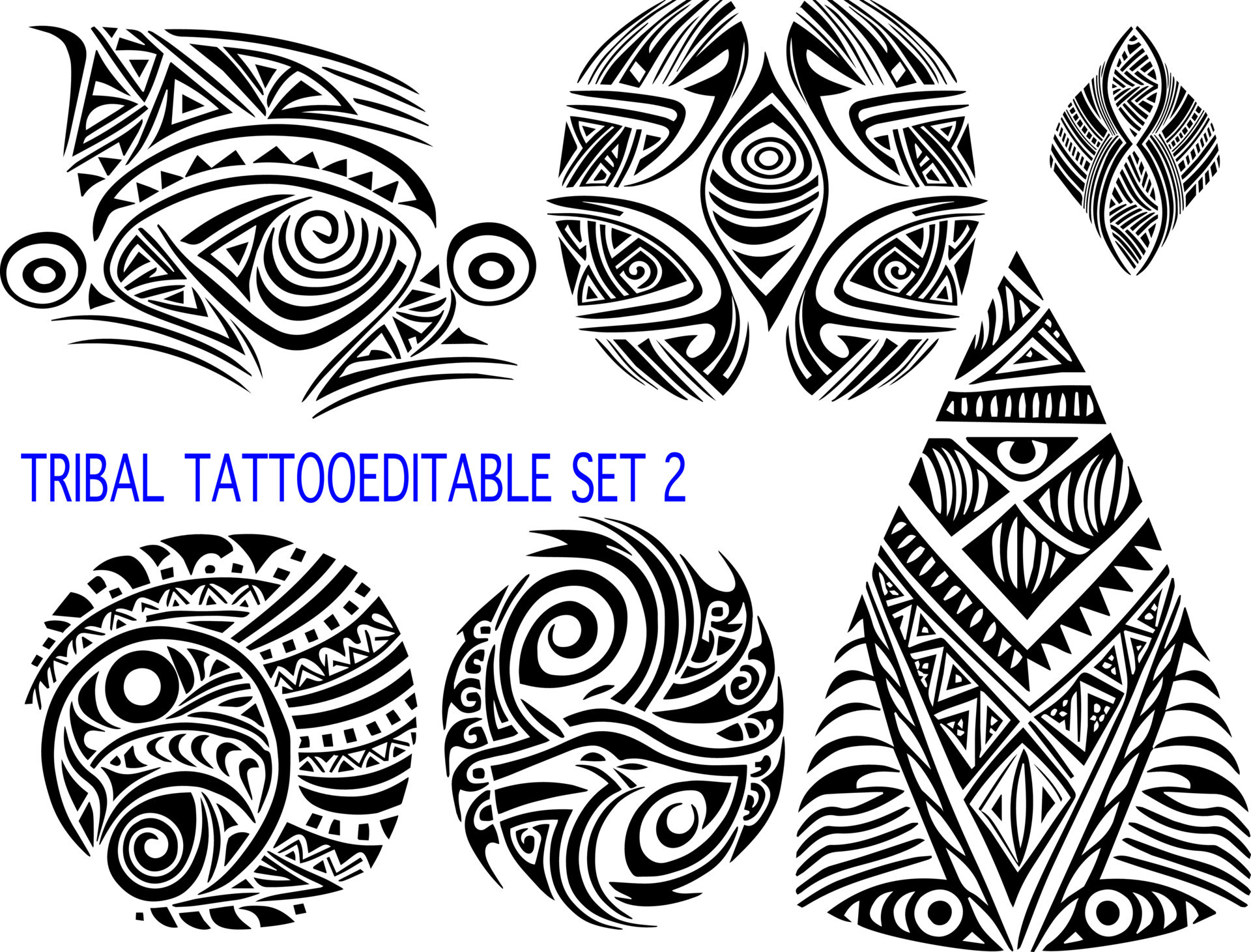 Tribal textures patterns graphic design tattoo logo editable vector Tribal textures patterns graphic design tattoo logo editable vector
